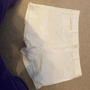 White jean shorts
